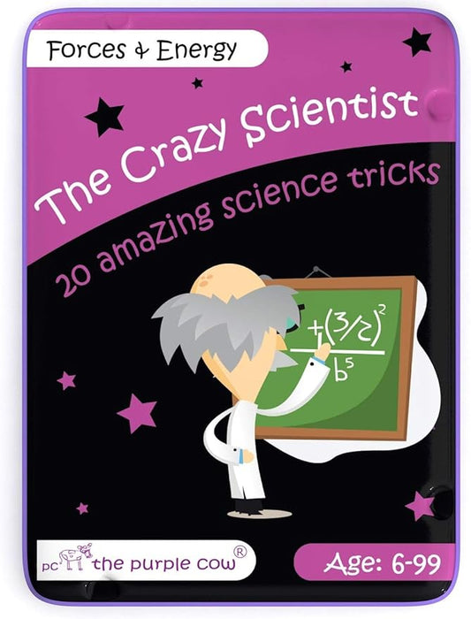 The Purple Cow- The Crazy Scientist Science Tricks Card Set, Forces and Energy, Science Experiment kit for Kids Both Boys and Girls 6 Years and Older, Instructions Inside – Amazing STEM Learning