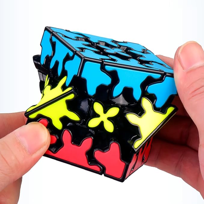 Gear Cube 3x3 with Three-Dimensional Gear Structure Magic Cube 3x3x3 Puzzles Toys (60mm) Brain Teaser Puzzle Game Toy for Children and Adults (Style A)