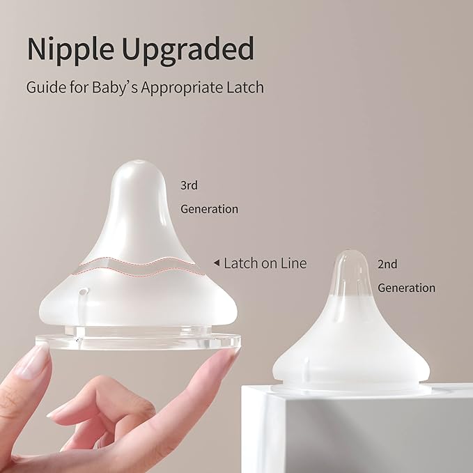 Pigeon Silicone Nipple (LL) with Latch-On Line, Natural Feel, 9+ Months, 4 Counts