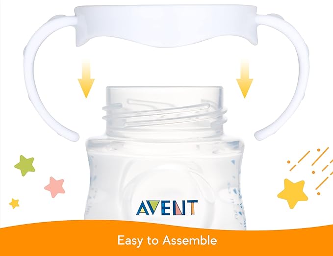 Baby Bottle Handles for Philips Avent Natural Baby Bottles, Compatible Avent Bottle Holder for Baby, 2 Count