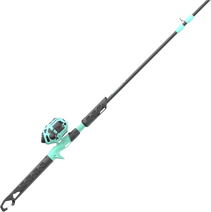 Zebco Rambler Fishing Reel and Rod Combo, Durable Fiberglass Rod with Built-in Carabiner, Patented No-Tangle Reel, Pre-Spooled with 8-Pound Zebco Fishing Line