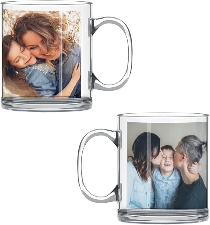 Personalized Coffee Mug – Custom Photo, Text, or Logo Ceramic Mug Tea Cup | Taza Personalizada with Picture or Message | Customized Gift Idea for Men & Women, Mom, Dad, Friends - Clear | 11oz