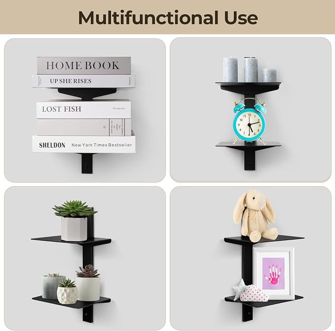 Floating Book Shelves for Wall, 2 Tier Invisible Floating Bookshelf, Vertical - Image 7