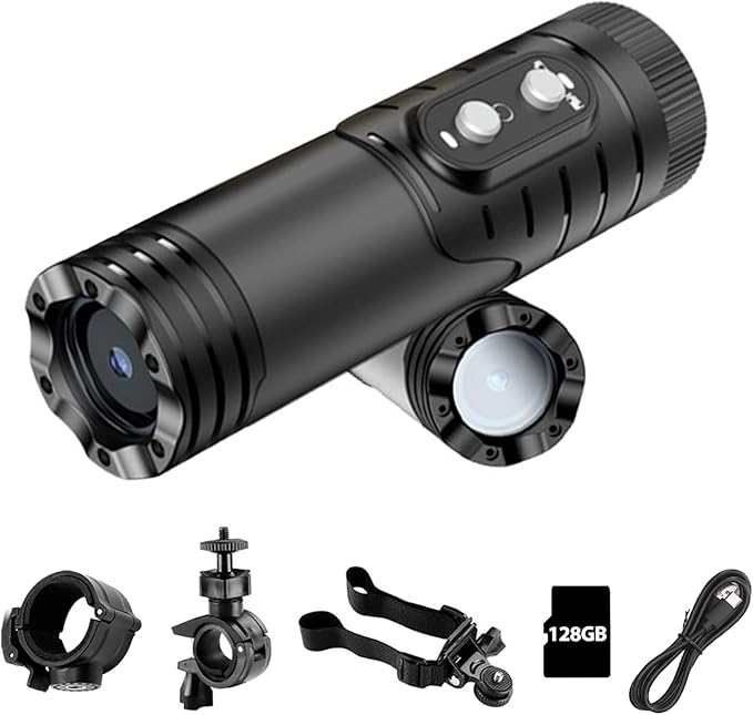 WiFi Helmet Camera, HD 1080P Bike Motorcycle Helmet Camera, IP66 Waterproof Action Camera for Cars, Bicycle, Motorbike & Sports Helmet (with 128G Card)