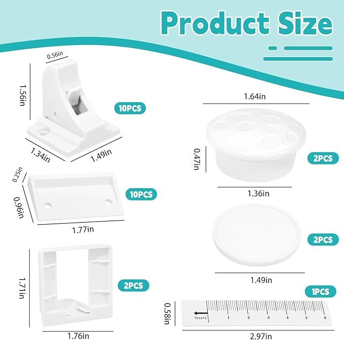 Magnetic Cabinet Locks Baby Proofing - Children Proof Cabinet Drawers Safety Locks (10 Locks and 2 Keys)