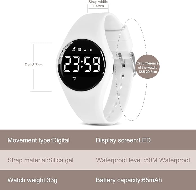 Kids Watches for Girls Boys Digital Sport Watch with Step Counter Pedometer Vibration Alarm Clock, No App Waterproof Fitness Tracker Kids Watch Boys Girls Teens Students Ages 5-16