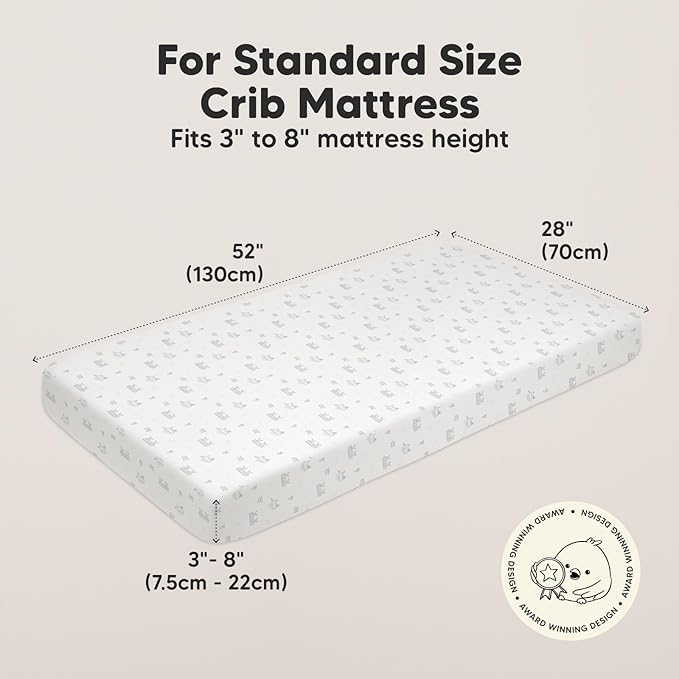 KeaBabies 2-Pack Organic Crib Sheets for Boys, Girls - 52x28 Fitted Crib Mattress Sheet Neutral, Breathable Jersey Cotton Cover for Baby Bed, Toddler Mattress, Soft & Cute Prints (Excavation)