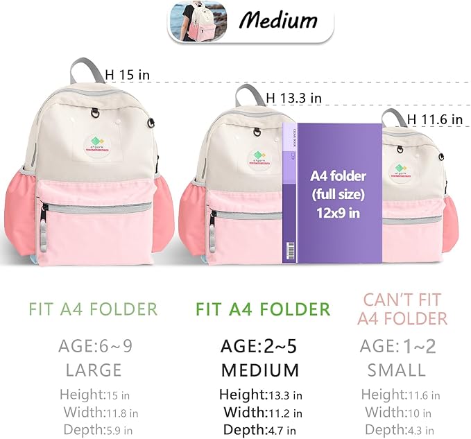 Toddler Backpack for Boys 2-5: Preschool Kindergarten Backpack - 13" Daycare Backpack Fit A4 Folder