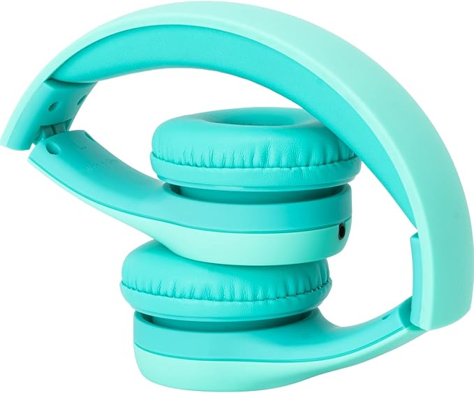 Snug Play+ Kids Headphones – Volume Limited 93dB for Safe Listening – Foldable, Durable Headphones for Toddlers, Boys & Girls – Tangle-Free Cord – Ideal for Travel, School, Tablets - Aqua