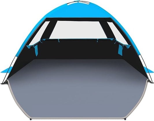 Venustas Beach Tent Sun Shelter for 3/4-5/6-7/8-10 Person, UPF 50+ UV Protection Beach Canopy, Lightweight and Easy Setup Cabana, Portable Shade Tent