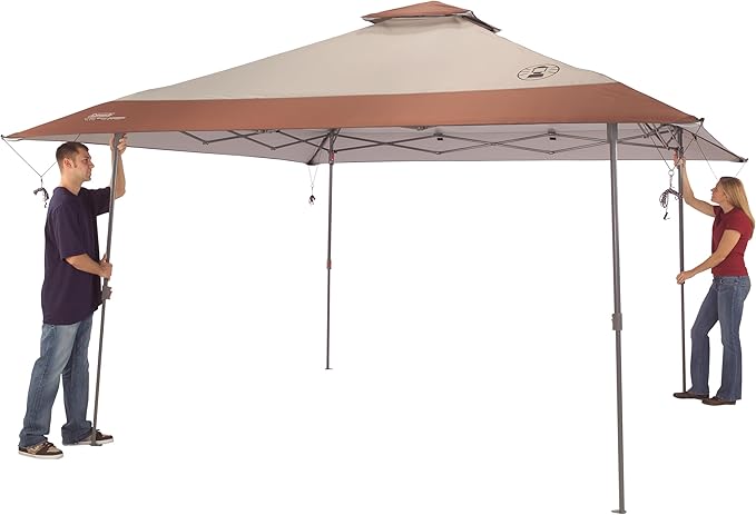 Coleman 13x13ft Instant Canopy Sun Shelter, Portable Shade Tent Sets Up in 3 Minutes, Vented Roof for Airflow & UPF 50+ Sun Protection, Great for Beach, Park, Tailgating, Camping, Backyard & More