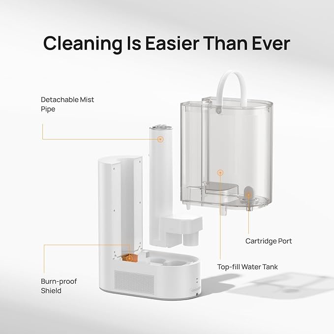 Dreo 6L Humidifiers for Bedroom, Smart Warm & Cool Mist for Large Room, 60Hr Quiet Runtime for Baby, Plant, Humidity Sensor, Indicator Light, 12H Timer, Google/Alexa, White