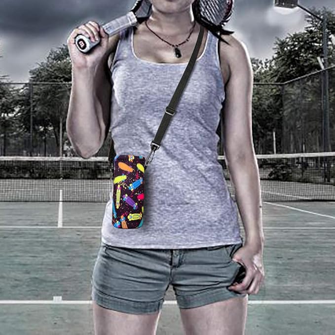 Neoprene Water Bottle Carrier Bag with Adjustable Shoulder Strap for Men Women Walking Hiking,Portable Insulated Holder Case for Stainless Steel/Glass/Plastic Bottles