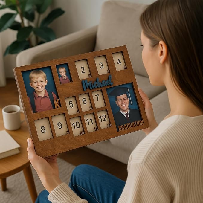 School Years Picture Frame Kids School Frame Graduation Photo holder K-12 Picture holder Kindergarten to Graduation display Photo Collage display Picture Frames pre K-12 Years (K-Graduation))