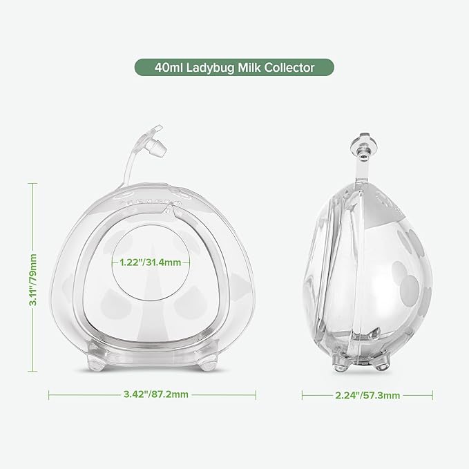 haakaa Ladybug Milk Collector Breast Milk Saver Breast Shell for Breastfeeding, Collect Breastmilk Leaks, Skin-Friendly and Easy to Wear (1.4oz/40ml,1PC)