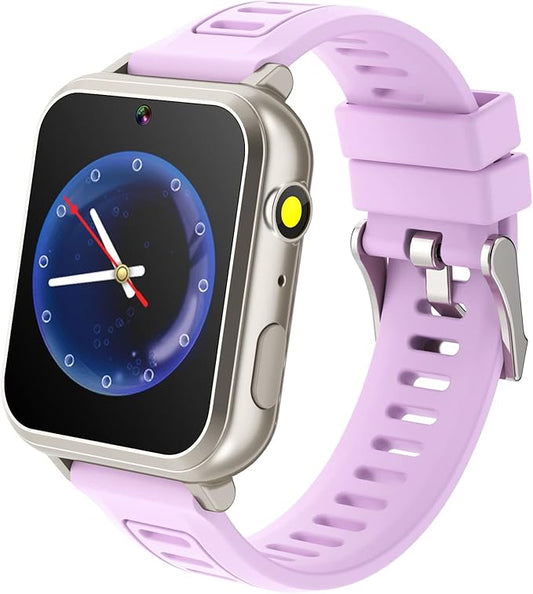 Kids Smart Watch for Boys Girls 6-12 with Pedometer Audio Book Camera Music Player Birthday Present Christmas (Silver Frame Purple)……