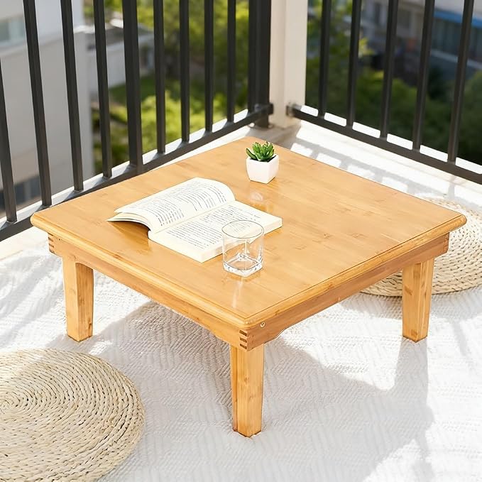 SH-tables Folding Bamboo Desk, Japanese-Style Square Table, Various Sizes - Image 3