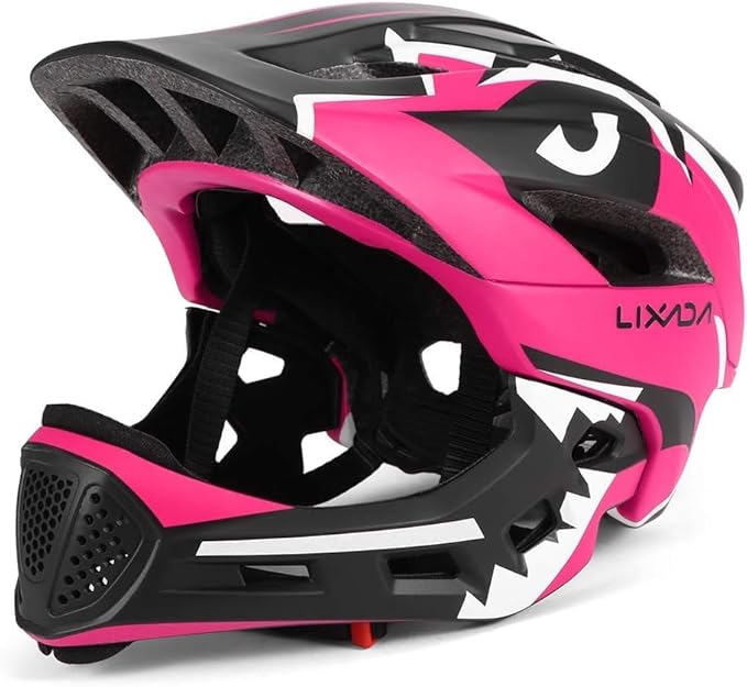 Lixada Kids Bike Helmet Adjustable Detachable Full Face Helmet for Cycling Helmet for Children Bicycle, Skateboard, Scooter, Protective Gear (20.5-22 Inches)
