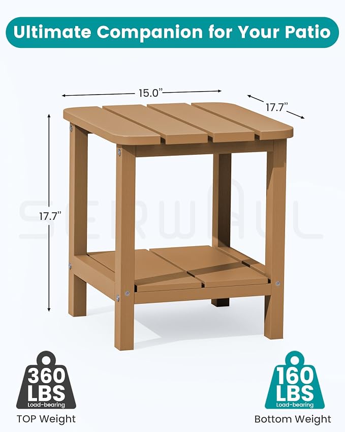 SERWALL Double Adirondack Side Table Rectangular End Table - Image 10