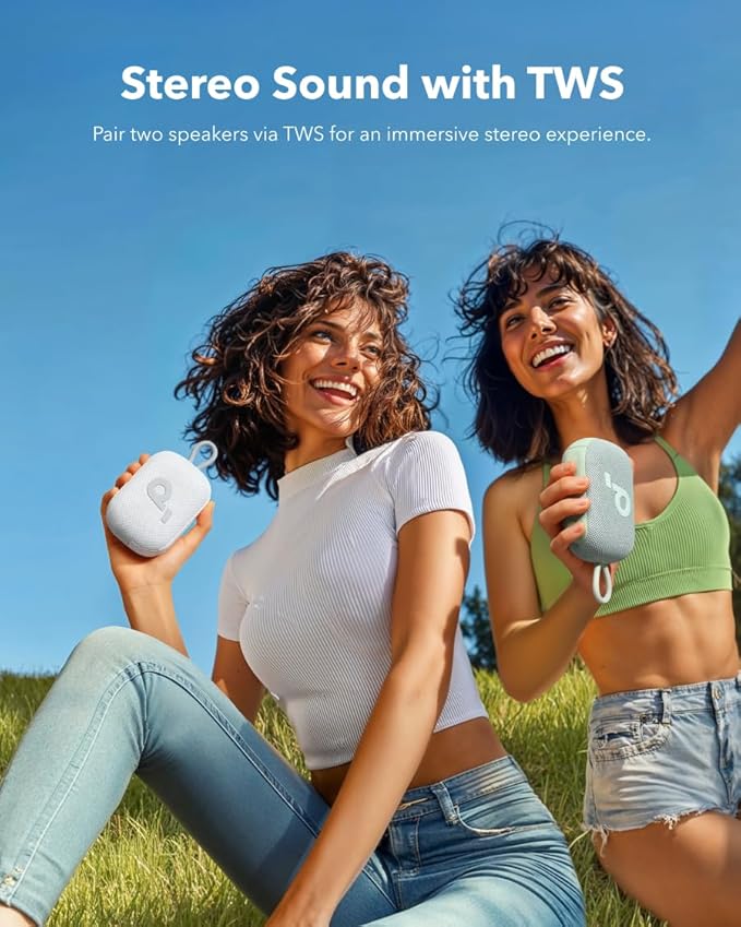 soundcore Select 4 Go Bluetooth Shower Speaker by Anker, IP67 Waterproof/Dustproof, Portable, Wireless, 20H Playtime, Floatable, Powerful Sound, Electronics for Outdoors/Home/Office/Travel/Party-White