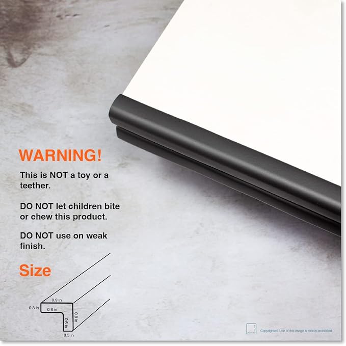 Roving Cove Slim-Fit Edge Protector for Baby Proofing (9ft Small Edge Only), Soft Rubber Foam, Furniture Edge Bumper Guard, Desk Edge Cushion, 3M Adhesive, Onyx Black