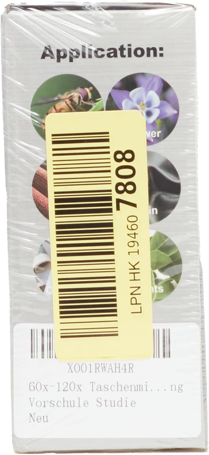 Pocket Microscope, 60x-120x Handheld Mini Microscope Kids with LED Lights, 5 Slides Specimens, BEBANG Portable Microscope for Kids Student Adults Microbiological Observation Lab Study, Educational Kit