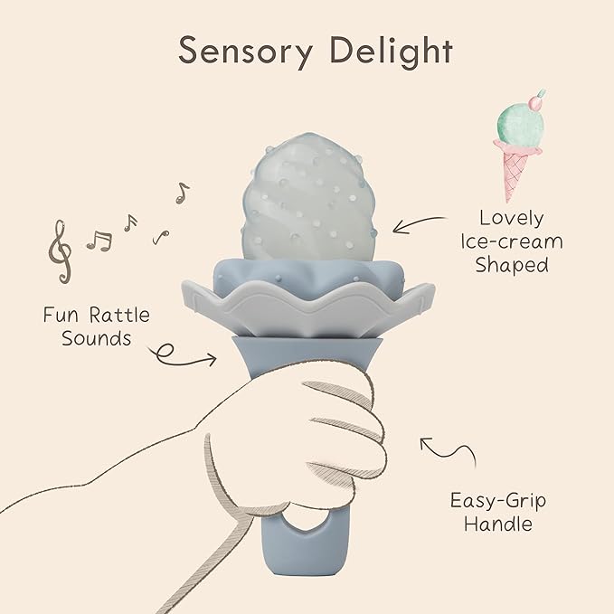 Moonkie Baby Fruit Feeder with Freezer Tray, BPA Free Silicone Food Feeder for Infant Self Feeding, Breastmilk Popsicle Molds, Mesh Feeder with Two Pouches, Baby Shower Gifts 4 Months+, 1 Pack