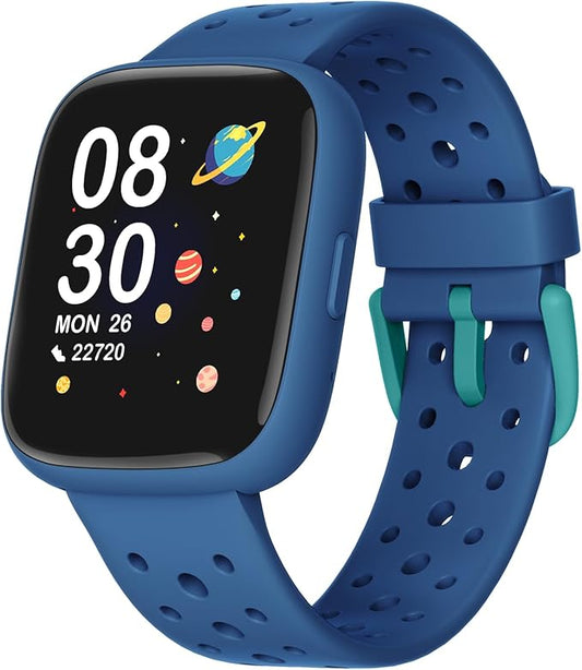 Kids Watch for Boys 5-12, Kids Smart Watch Fitness Tracker Pedometer, No Phone Needed, Puzzle Games with Parental Control, IP68 Waterproof, Heart Rate, Sleep Monitor, Step Counter, 80 Sports