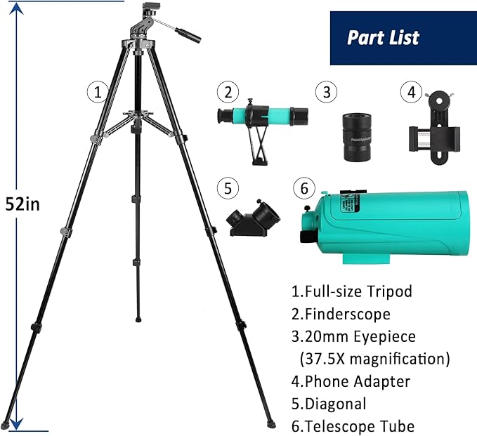 Maksutov-Cassegrain Telescope, Mak60 Telescopes for Kids Adults 750x60mm, Compact Portable for Travel, Beginner Astronomy Telescope with Adjustable Tripod Finderscope and Phone Adapter