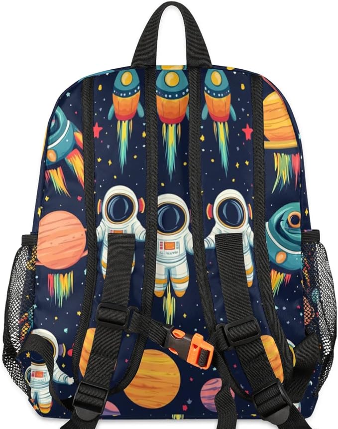 Toddler Backpack for Boys Girls - 12 Inch Astronaut Rocket Kids Backpack Preschool Kindergarten Backpack Lightweight Waterproof Schoolbag Book Bag for School