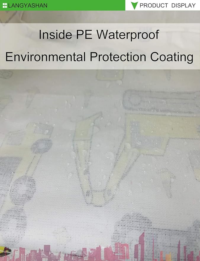 LANGYASHAN Rectangular Storage Bin Collapse Canvas Fabric Cartoon Storage Basket with Handles for Organizing Home Kitchen Boys and Girls Toys Office Closet Shelf Baskets (Rec Engineering Vehicle)