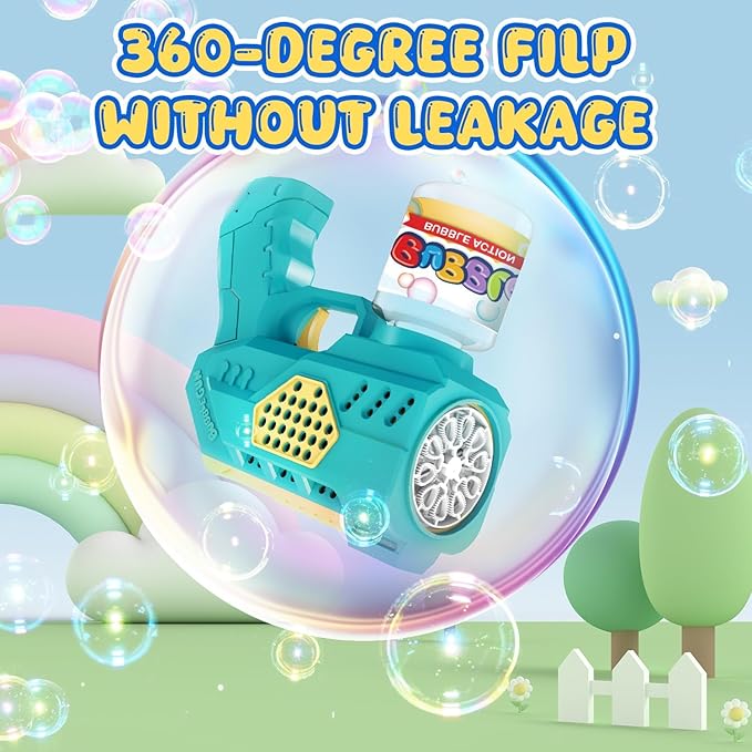 Eaglestone Bubble Guns for Toddlers 2 Packs, LED Light Automatic Bubble Machine Gun for Kids 4-8, Bubble Toys with Bubble Solution,Concentrate, Bubble Blaster Party Favor, Summer Outdoor Toys Gift