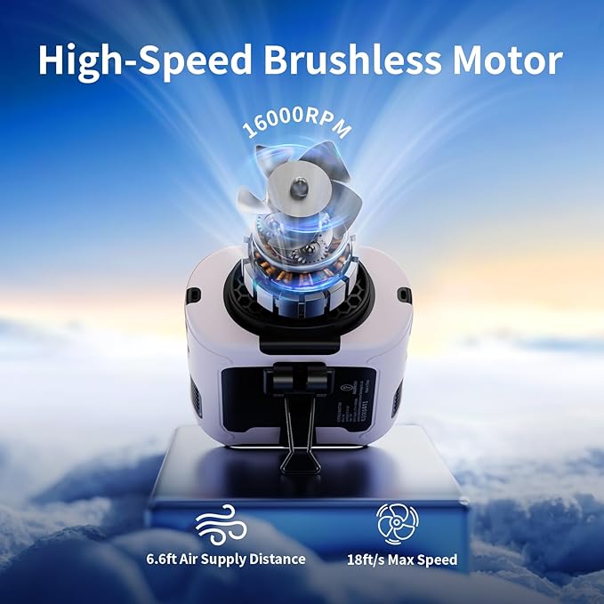 Socool 10000mAh Portable Waist Fan Clip on Wearable Belt Personal Fan Rechargeable Battery Operated With 5 Speeds & Flashlight Neck Hands-Free 40H Cooling For Outdoor Travel Camping Power Bank (Pink)