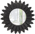 Emfogo Wall Mirror 12 inch Rustic Wood Sunburst Boho Mirror Farmhouse Wall by Emfogo