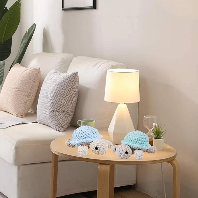 Eelexa Crochet Kit for Beginners, Amigurumi Crocheting Animal Kits, with Step-by-Step Video Tutorials for Kids Adults Beginner - 2 Pack Turtles