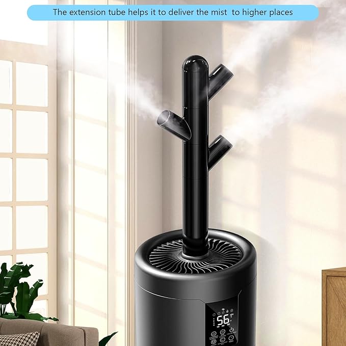 Large Humidifiers for Large Room 2000 sq ft, 17L/4.5Gal Humidifiers for Bedroom, Quiet Floor Humidifier with 4 Mist Mode & Extension Tube for Home Whole House School Office Commercial Plants