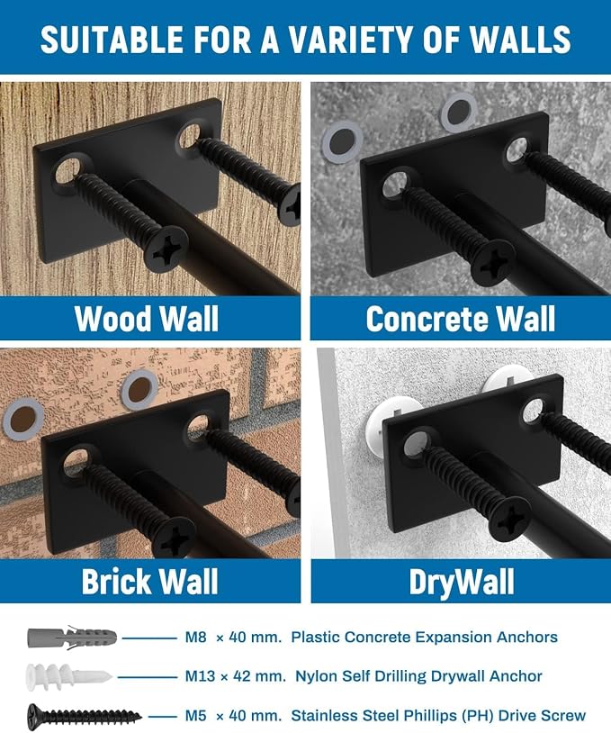 LEOPO 4-Pack 6 inch Floating Shelf Brackets, Hidden Shelf Bracket - Image 6