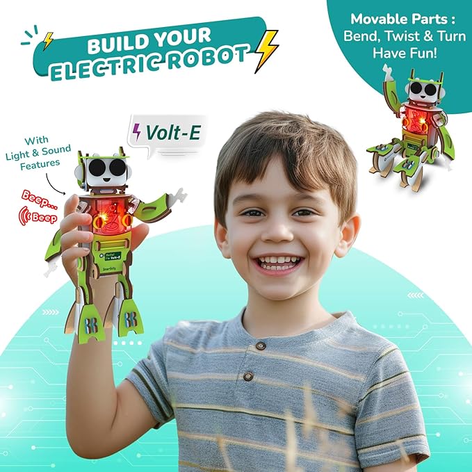Smartivity Electro Play Lab for Kids Ages 8-14 I Electricity Kit with 9 Circuits Experiements & DIY Robot - Light & Sound Effects | STEM Science Project Kit | Birthday Gift for Boys & Girls