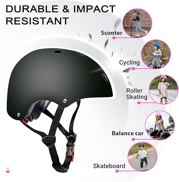 Kids Helmet for 2-3-5-8-14 Ages Girls and Boys, Ventilation and Impact Resistance Toddler Helmet for Multi-Sport Bicycle Scooter Inline Roller Skate and Skateboarding