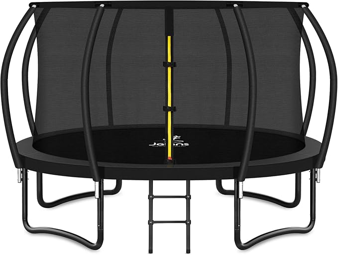 Trampoline 8FT 10FT 12FT 14FT 16FT, Recreational Trampolines with Enclosure Net and Ladder, Outdoor Anti-Rust Trampolines for Kids and Adults, ASTM Approved