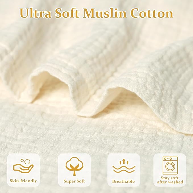 Hooyax Muslin Baby Lounger Cover, 100% Cotton Durable Newborn Lounger Cover, Soft and Breathable Infant Lounger Cover for Boys Girls, Covers Only (Yellow)