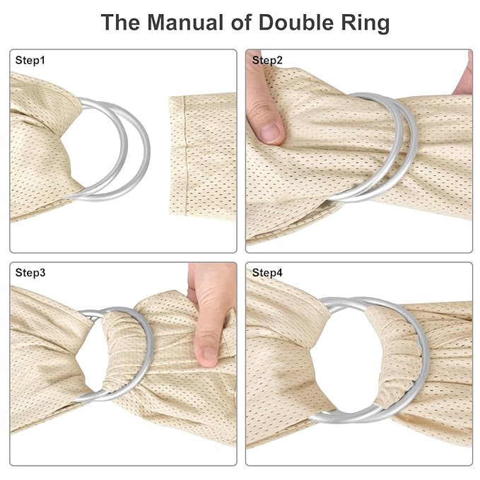 Water Ring Sling Baby Carrier, Adjustable Lightweight Breathable Newborn Carrier Sling for Summer, Swimming, Pool, Beach, Front Chest Mesh Infant Wrap Carrier for Baby Gift （ Beige