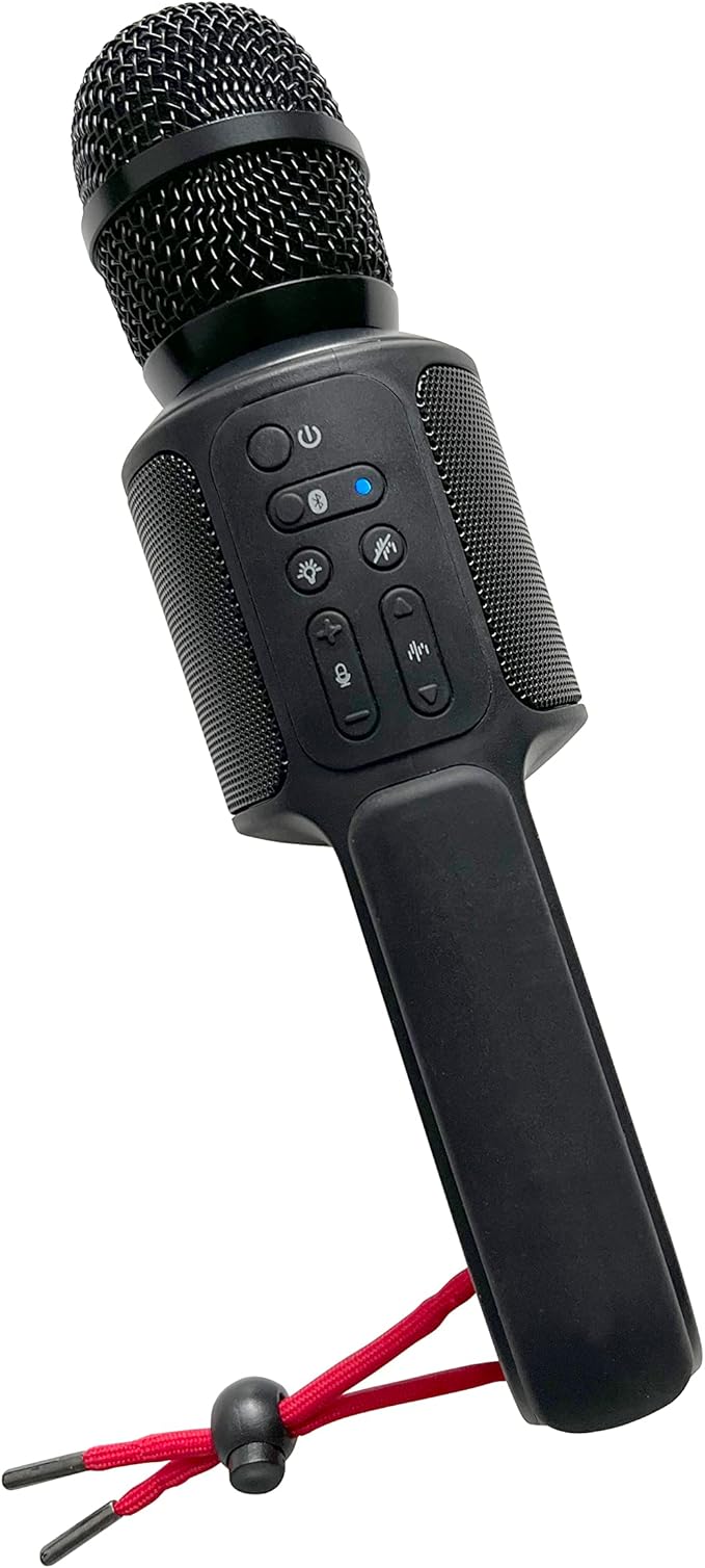 Move Mic by Singing Machine – Bluetooth Karaoke Microphone & Speaker with LED Lights, 22 Voice FX & Rechargeable Battery – Portable Mic for Dorm Parties, Family Fun, Kids, and Teens