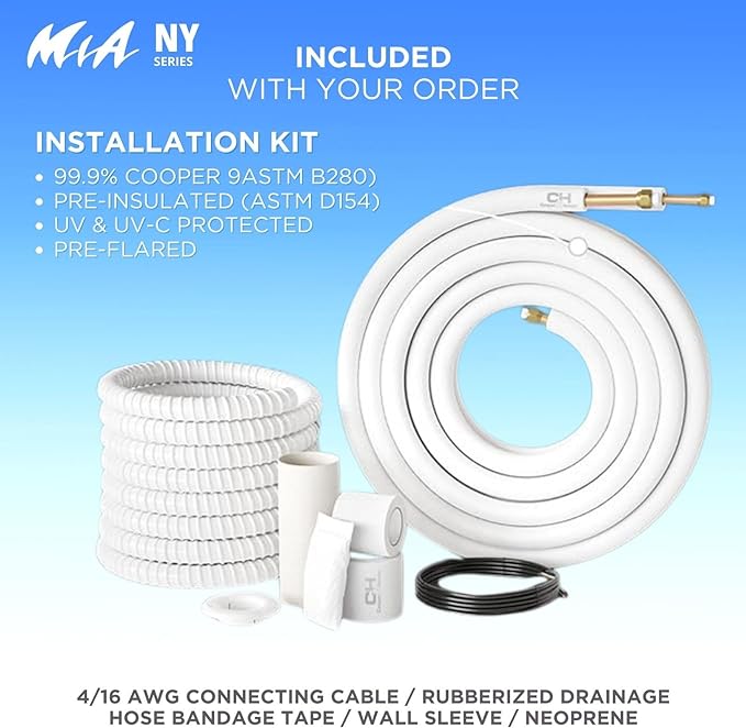 Cooper & Hunter 24,000 BTU, 230V, 17 SEER Ductless Mini Split AC/Heating System Pre-Charged Inverter Heat Pump with 16ft Installation Kit