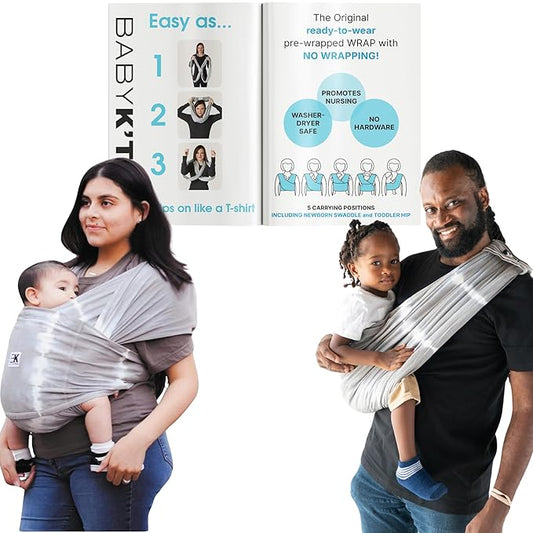 Small-Petite Original Baby K'tan Baby Carrier: #1 Easy Pre-Wrapped, Soft, Slip-On, No Rings, No Buckles | 5 in 1 Baby Sling Gift | Infant Wrap for Newborn to Toddler up to 35lb Women 2-4, Men up to 36
