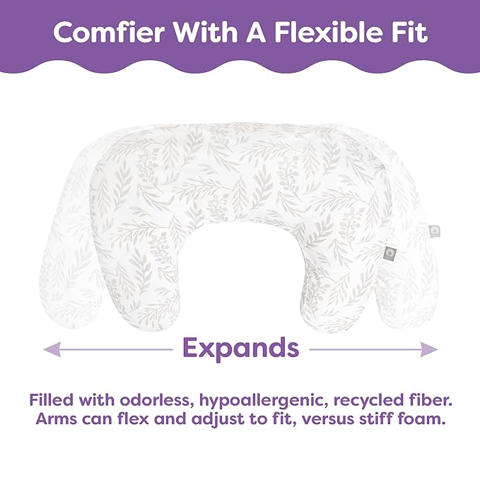 Boppy Nursing Pillow with Luxe Fabric Cover, Quilted Moss, Larger, More Supportive Pillow for Breastfeeding and Bottle Feeding; Firmer and Higher Than Original, w/Premium Cover; JPMA Certified