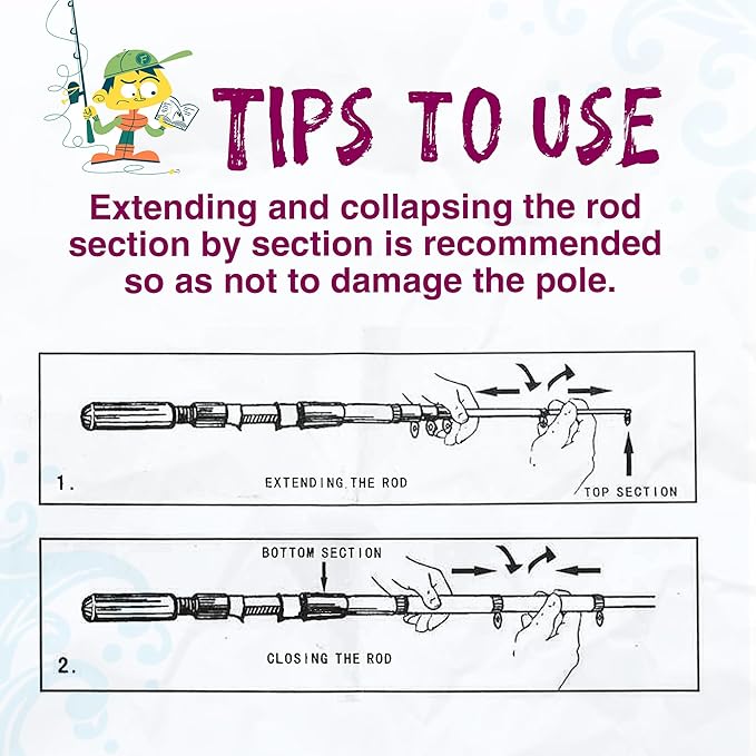 Kids Fishing Pole, Telescopic Fishing Rod, Toddler Collapsible Fishing Rod and Reel Combo with Tackle Box, Fishing Line, Bobber, and Soft Lures for Boy, Girl, Youth, Beginner, Over 4 Years Old