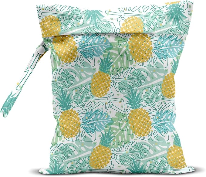 Wet Bag, Wet Dry Bag, Wet Bag for Swimsuit, Travel, Beach, Pool, Diapers, Dirty Yoga Gym Clothes, Makeup Bag, Waterproof Tropical Palm Leaves Decor Jungle Palm Leaf Favors