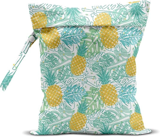 Wet Bag, Wet Dry Bag, Wet Bag for Swimsuit, Travel, Beach, Pool, Diapers, Dirty Yoga Gym Clothes, Makeup Bag, Waterproof Tropical Palm Leaves Decor Jungle Palm Leaf Favors