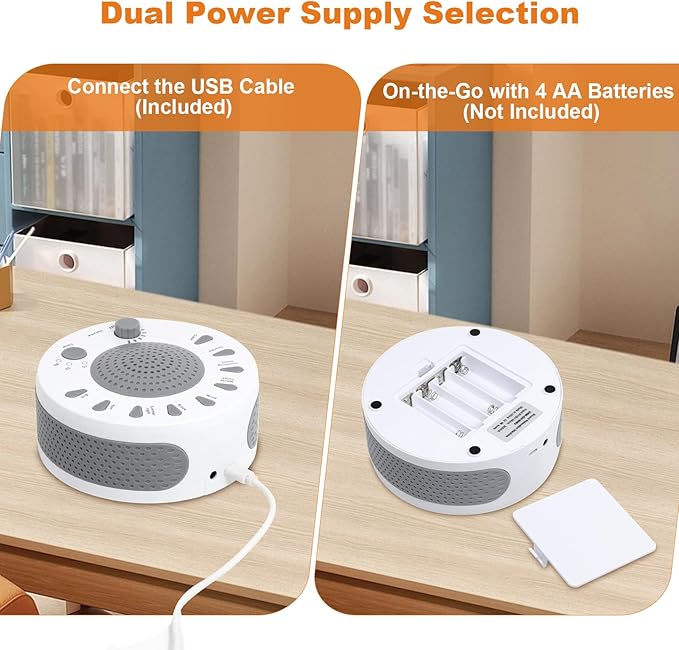 White Noise Machine Sleep Helper Sound Relaxation Machine Sleep Therapy Sound Machine with 27 Unique Natural Sounds, Sleep Disorders Noise Cancelling for Home, Office, Spa, Yoga, Kids